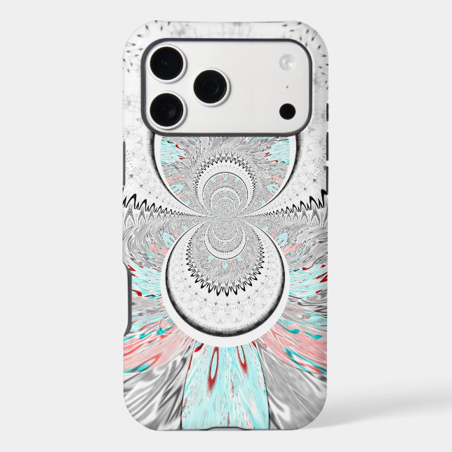 Grayscale Kaleidoscope Art Print Case-Mate iPhone Case (Back)