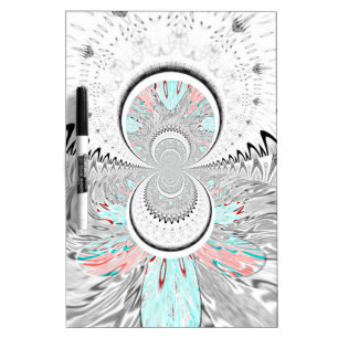 Grayscale Kaleidoscope Art Print Dry Erase Board
