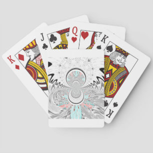 Grayscale Kaleidoscope Art Print Poker Cards