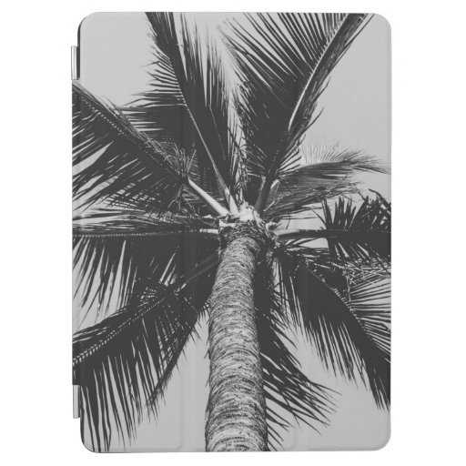GRAYSCALE LOW ANGLE PHOTOGRAPHY OF COCONUT PALM TR iPad AIR COVER