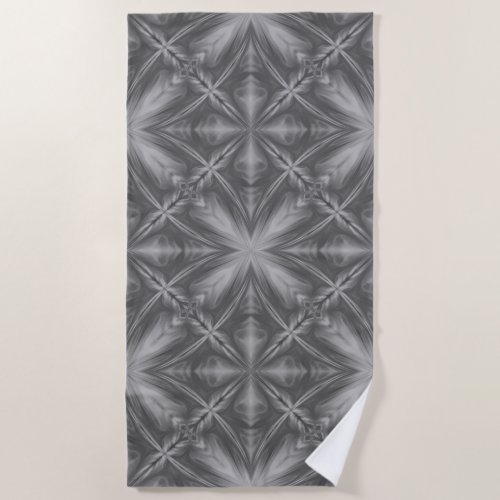 Grayscale Monochrome Cloudy Gray Abstract Pattern Beach Towel