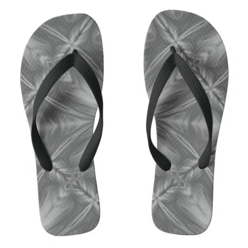 Grayscale Monochrome Cloudy Gray Abstract Pattern Flip Flops