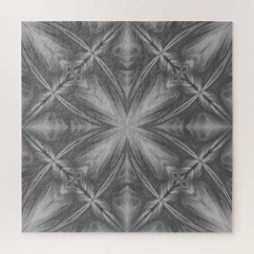 Grayscale Monochrome Cloudy Gray Abstract Pattern Jigsaw Puzzle