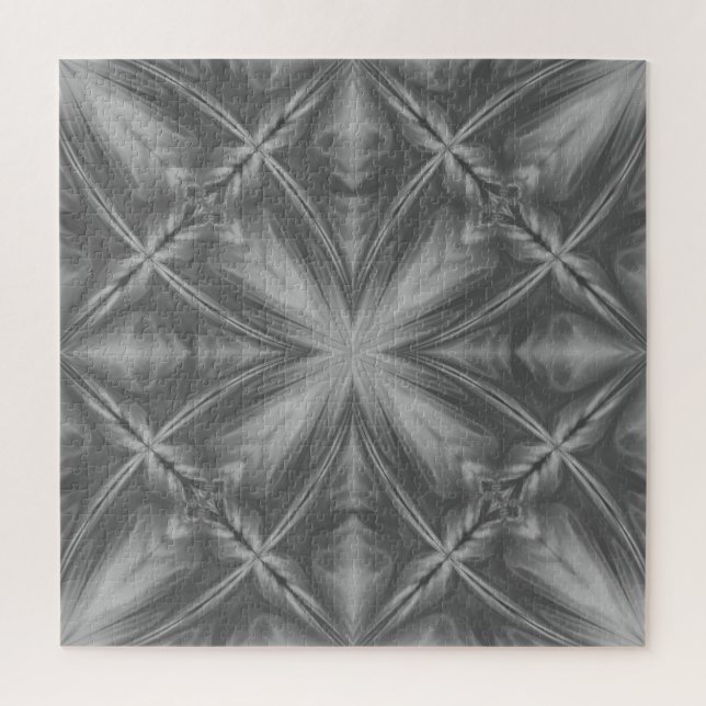 Grayscale Monochrome Cloudy Gray Abstract Pattern Jigsaw Puzzle (Vertical)