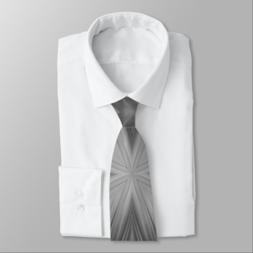Grayscale Monochrome Cloudy Gray Abstract Pattern Neck Tie