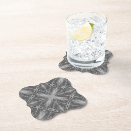 Grayscale Monochrome Cloudy Gray Abstract Pattern Paper Coaster