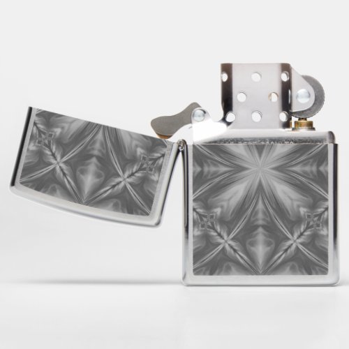 Grayscale Monochrome Cloudy Gray Abstract Pattern Zippo Lighter