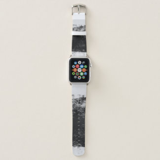 Grayscale photo of body of water apple watch band