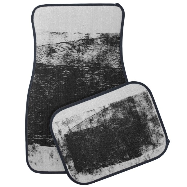 Grayscale photo of body of water car floor mat (Set)