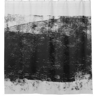 Grayscale photo of body of water shower curtain