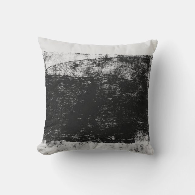 Grayscale photo of body of water throw pillow (Front)