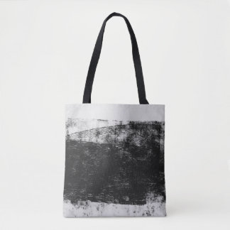 Grayscale photo of body of water tote bag