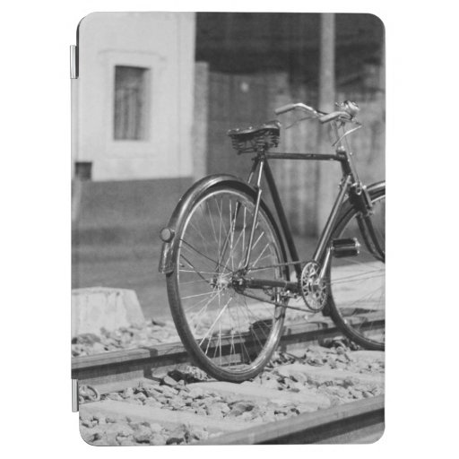 GRAYSCALE PHOTO OF COMMUTER BIKE iPad AIR COVER