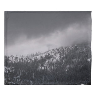 GRAYSCALE PHOTO OF TREE DUVET COVER