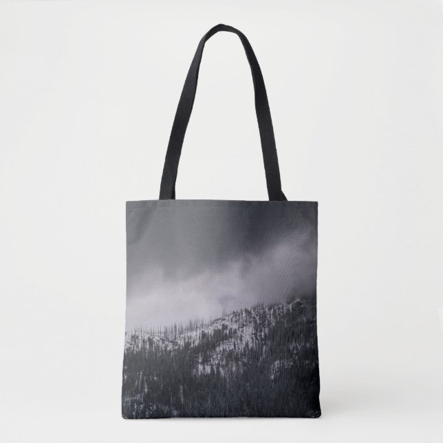 GRAYSCALE PHOTO OF TREE TOTE BAG (Front)