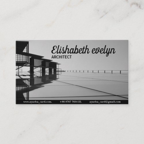 Grayscale Photography of Bridge Business Card