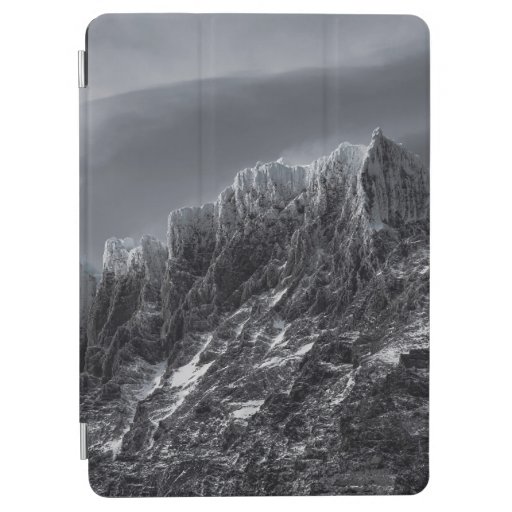 GRAYSCALE PHOTOGRAPHY OF MOUNTAIN iPad AIR COVER