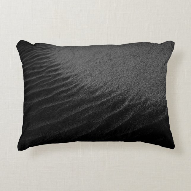Grayscale photography of sand accent pillow (Front)