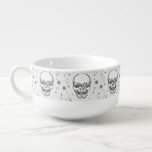 Grayscale Skulls And Stars Soup Mug at Zazzle