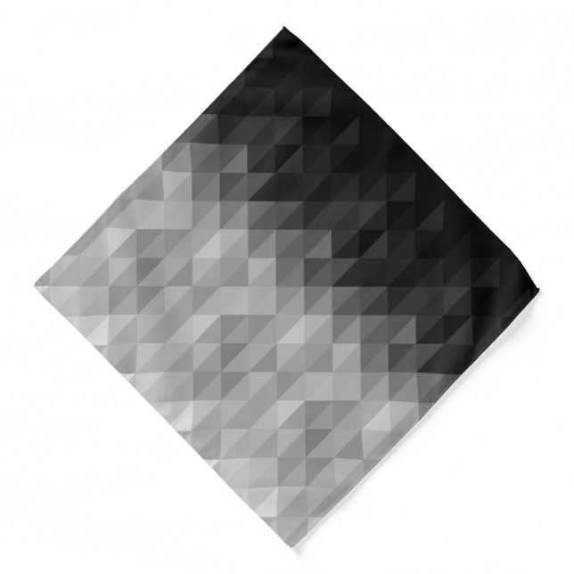 Grayscale triangle geometric squares pattern bandana (Front)