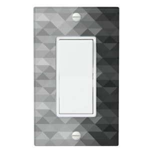 Grayscale triangle geometric squares pattern Grays Light Switch Cover