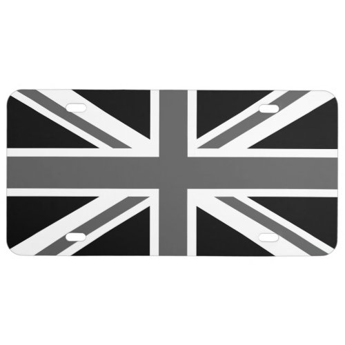 Grayscale Union Jack License Plate