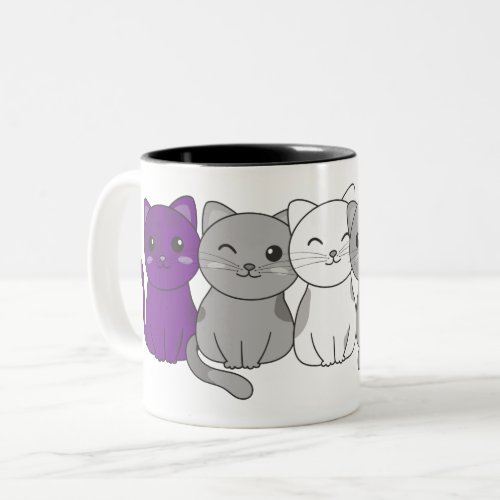 Graysexual Flag Pride Lgbtq Cute Cats Two_Tone Cof Two_Tone Coffee Mug