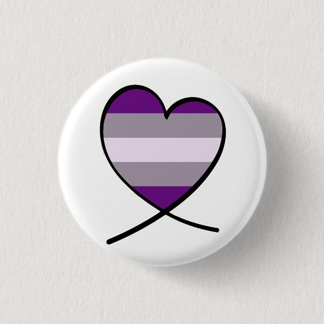 Graysexual Pride Heart Button (Front)