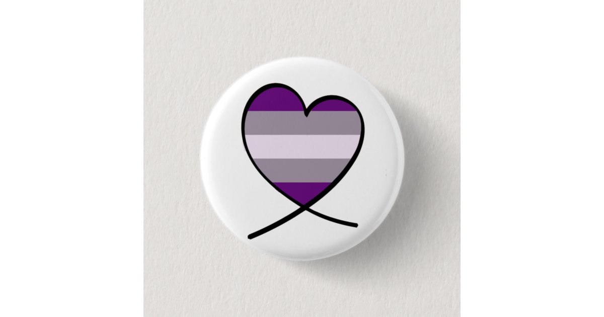 Graysexual Pride Heart Button Zazzle 8001