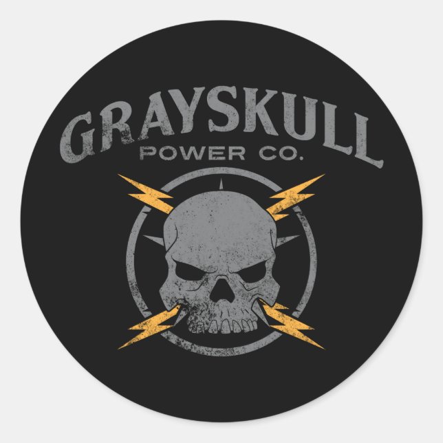Grayskull Power Co. Classic Round Sticker (Front)