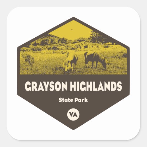 Grayson Highlands State Park Virginia Square Sticker