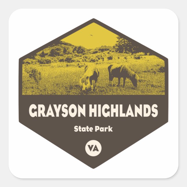 Grayson Highlands State Park Virginia Square Sticker (Front)