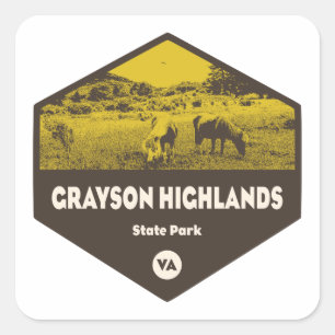 Grayson Highlands State Park Virginia Square Sticker