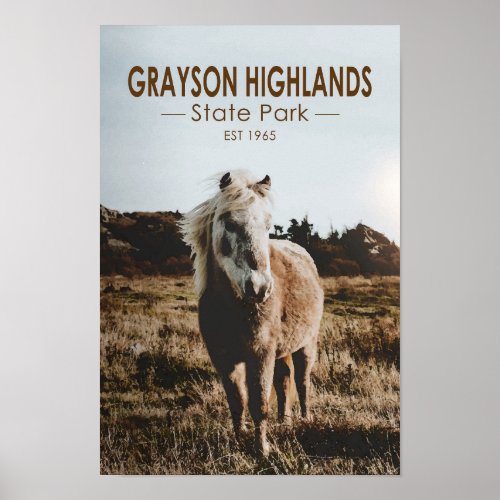 Grayson Highlands State Park Virginia Watercolor Poster