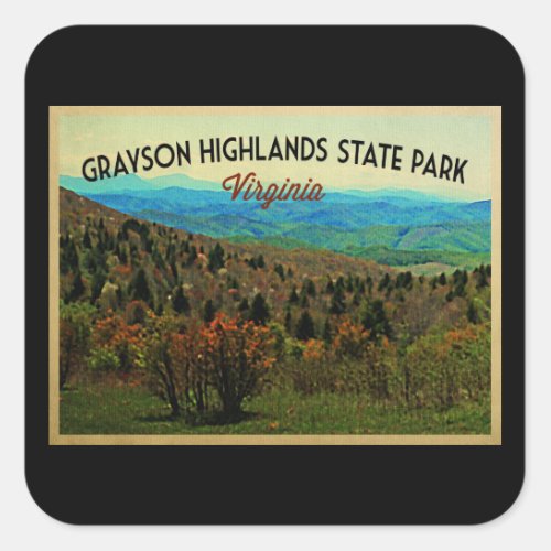 Grayson Highlands Virginia Square Sticker