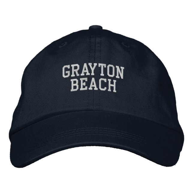 Grayton Beach Florida Embroidered Baseball Hat (Front)