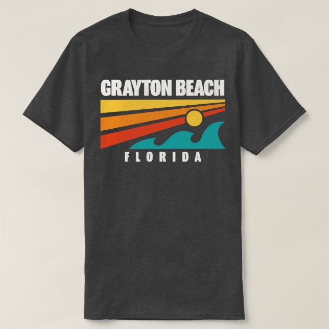 Grayton Beach State Park Florida Retro Waves T-Shirt (Design Front)