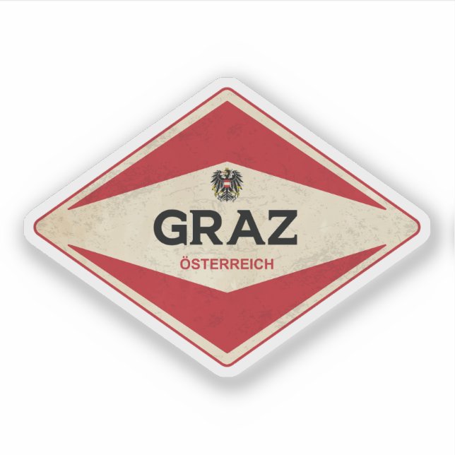 Graz Austria Vintage Sticker (Front)
