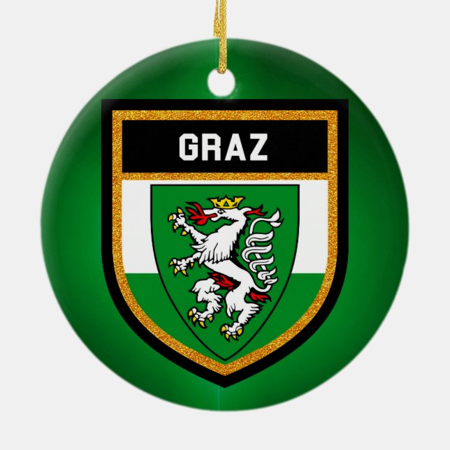 Graz Flag Ceramic Ornament (Back)