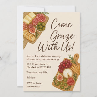 Graze With Us Charcuterie Board Party Invitation