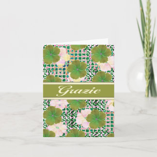 Grazia Italian thank you w/ blank inside Card