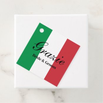 Grazie Italian Flag Of Italy Wedding Party Favor Tags by iprint at Zazzle