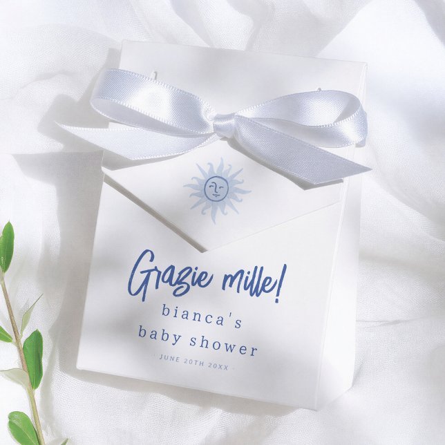 Grazie Mille! Italian Summer Blue Boy Baby Shower Favor Boxes (Creator Uploaded)
