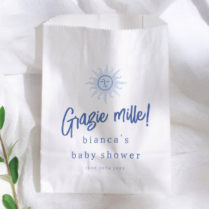 Grazie Mille! Mediterranean Blue Boy Baby Shower Favor Bag