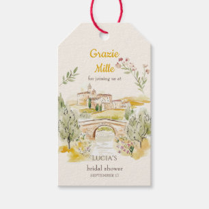 Grazie Mille Tuscan Bridal Shower Thank You Gift Tags