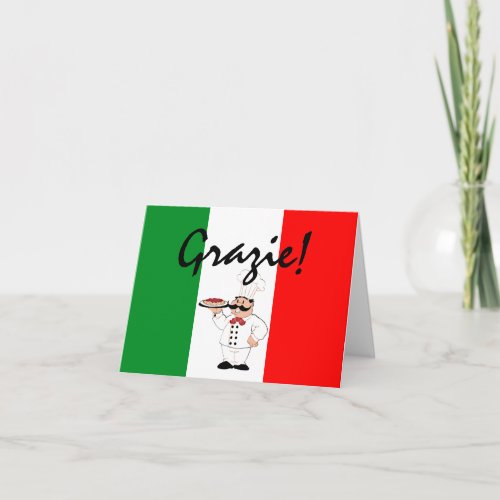 Grazie Thanks Italian Chef Thank You Card