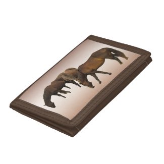 Grazing Brown Horses Wallet