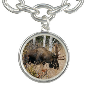 Grazing Bull Moose Charm Bracelet