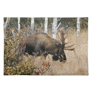 Grazing Bull Moose Cloth Placemat