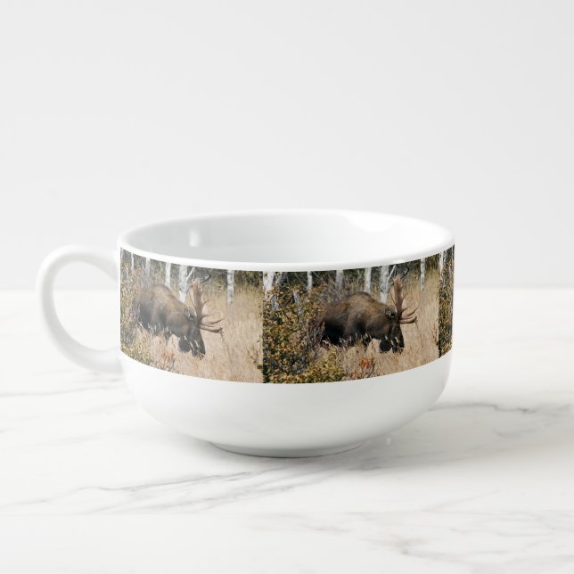 Grazing Bull Moose Soup Mug (Right)